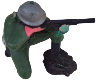 1980 PİLSAN YERLİ MALI KOMANDA MİGFERLİ MAKİNELİ  TUFEKLE COMELEREK ATES EDERKEN MATARALI CİFT KUTUKLUKLU ŞAVASCI