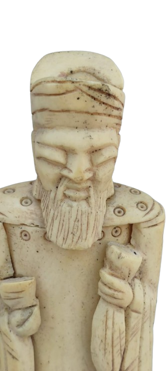 TAMAMEN EL OYMA İSCİLİKLİ  KEMİK CİN YAPIM CİN HANEDANINDAN İMPARATOR VE İMPARATORİCE CİFT FUGURLERİ ALT AHSAP KAİDELİ 