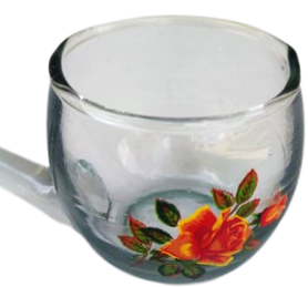 OSMANLI EL YAPIM EL BOYAMA CAM DAITIM KEPCESİ OZEL GUNLERDE TOPLANTILARDA  BUYUK CAM KASEDEN SERBETİN VEYA ZEMZEMİN DAGİTIMI