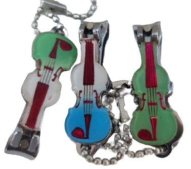 1970 DOUBLE ARROW BRAND NAİL CLIPPER KUTUSUNDA BİR DÜZİNE KEMAN FORMUNDA RENK RENK KROM KAPLAMA TÖRPULU TIRNAK MAKASI