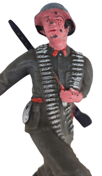 1980 PİLSAN ASKER YERLİ ÜRETİM TURK MALI KOSAN  KOMANDA ASKER BASI MİGFERLİ OMUZUNDA PİYADE TÜFEK KEMERİ MATARALI ŞAVASCI TURK ASKERİ