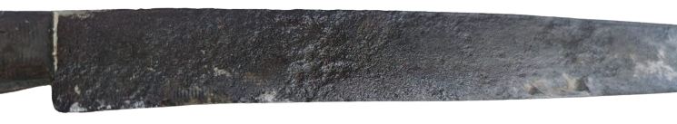 OSMANLI DERİ EL DİKİM KININDA SICAK DÖGME CELİK SALDIRMA SAPI KESTANE OLDUKCA BUYUKCEDİR ZAMAN YORGUNLUGU UZERİNDE