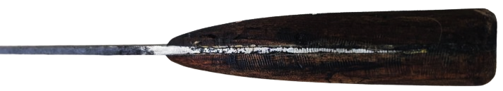 OSMANLI DERİ EL DİKİM KININDA SICAK DÖGME CELİK SALDIRMA SAPI KESTANE OLDUKCA BUYUKCEDİR ZAMAN YORGUNLUGU UZERİNDE