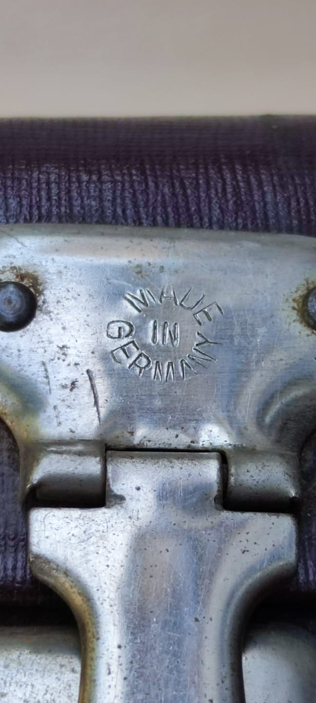 1950 BORDO CİFT KEMERLİ KAHVERENGİ DERİ BAVUL MADE IN GERMANY İCİ ASTARLI KENARLAR EL DİKİS