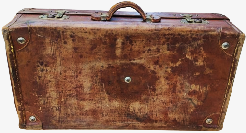 OSMANLI TAMAMI YARMA DERİ  SARI KİLİT SİSTEMLİ EL DİKİŞ VE YAPIM KOSELERİ PARCA TAKVİYELİ ORTO BOY BAVUL