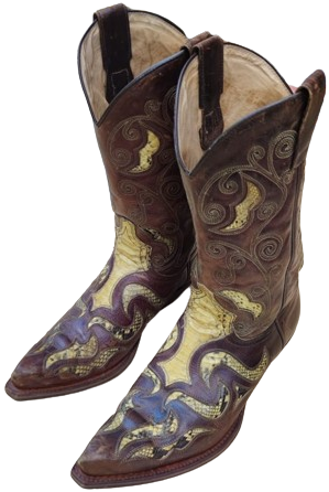 SENDRA USA ÖZEL TASARIM COWBOY WESTERN BOOTS KAHVERENGİ KOVBOY CİZMESİ TİMSAH DERİSİ EL DİKİM  TABAN KISMI YARMA KOSELE YUMURTA TOPUK 42 NUMARA 