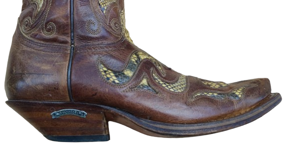 SENDRA USA ÖZEL TASARIM COWBOY WESTERN BOOTS KAHVERENGİ KOVBOY CİZMESİ TİMSAH DERİSİ EL DİKİM  TABAN KISMI YARMA KOSELE YUMURTA TOPUK 42 NUMARA 