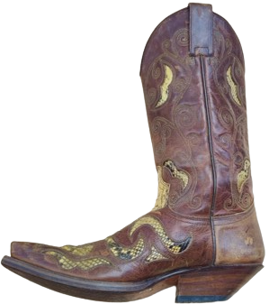 SENDRA USA ÖZEL TASARIM COWBOY WESTERN BOOTS KAHVERENGİ KOVBOY CİZMESİ TİMSAH DERİSİ EL DİKİM  TABAN KISMI YARMA KOSELE YUMURTA TOPUK 42 NUMARA 
