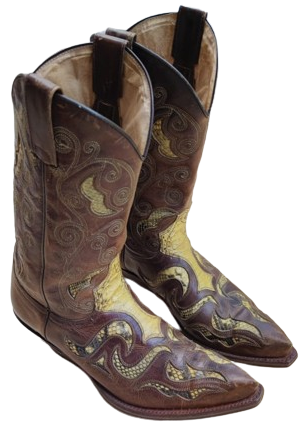 SENDRA USA ÖZEL TASARIM COWBOY WESTERN BOOTS KAHVERENGİ KOVBOY CİZMESİ TİMSAH DERİSİ EL DİKİM  TABAN KISMI YARMA KOSELE YUMURTA TOPUK 42 NUMARA 
