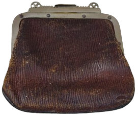 OSMANLI DISI KAHVERENGİ FİTİLLİ DERİ MEKANİK META SİSTEMLİ AGIZ ACMA KISIMLI İCERSİNDE BİR CITLI GOZU DAHA BULUNAN