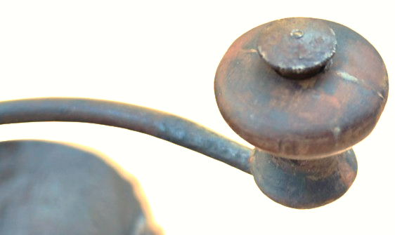 OSMANLI USTA EL İSİ YAPIMI KOMPLE MASİF AHŞAP KISMI İSLEMELİ KAHVE DEGİRMENİ CANAK KISMI GÖGME DEMİR 