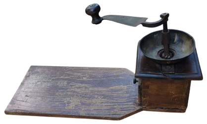 OSMANLI USTA İSİ EL YAPIMI KOMPLE MASİF AHŞAP KAHVE DEGİRMENİ CANAK KISMI PİRİNC MEKANİK KOL CEVİRMELİ ON TEK CEKMECELİ 