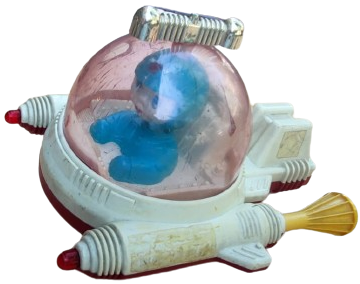 UZAY ARACI İÇERSİNDE KULLANAN KOZMONOTU FANUSLU HAREKETLİ SURTMELİ OYUNCAK SSCB SOVYET ÜRETİMİ