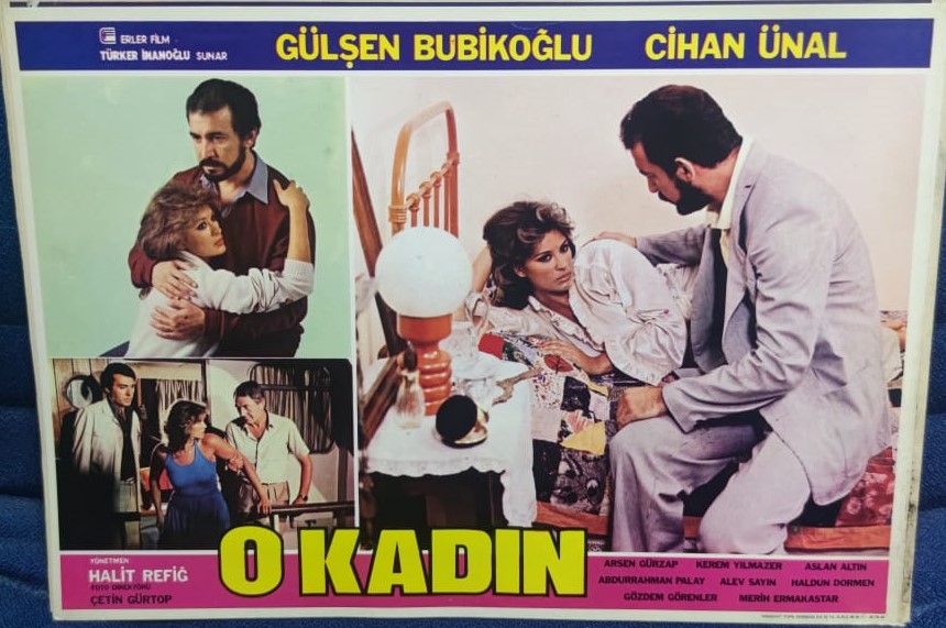 O KADIN FİLMİNİN LOBI TANITIM KARTI BASROLLERDE  GULSEN BUBİKOGLU CIHAN UNAL  YARDIMCI OYUNCULAR ARSEN GURZAP KEREM YILMAZER