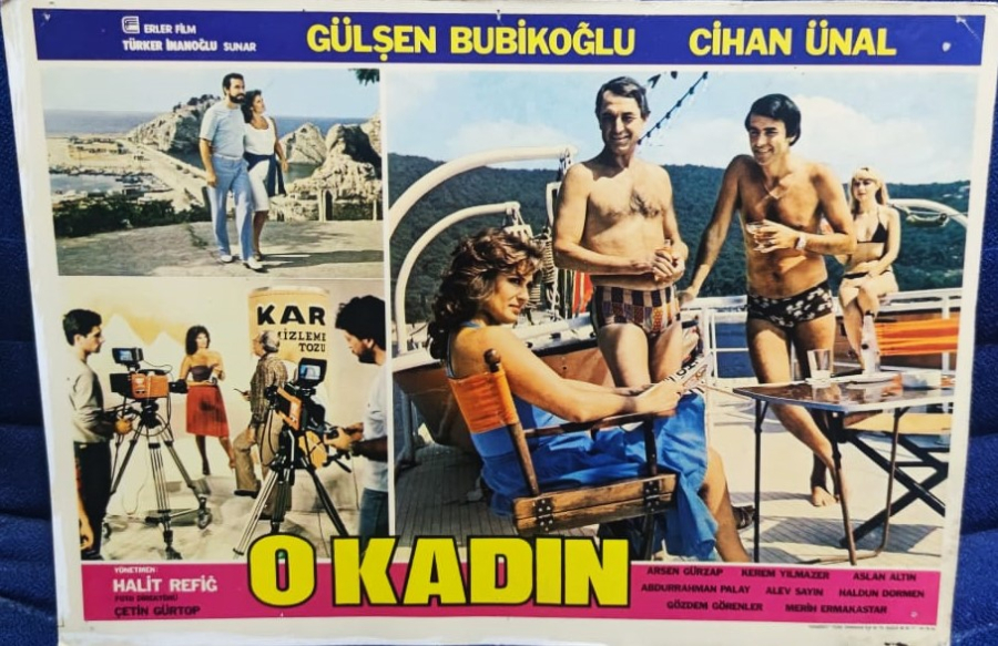 O KADIN FİLMİNİN LOBI TANITIM KARTI BASROLLERDE  GULSEN BUBİKOGLU CIHAN UNAL  