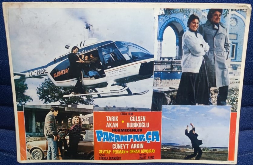 PARAMPARCA  FİLMİNİN LOBI TANITIM KARTI BASROLLERDE  TARIK AKAN GULSEN BUBİKOGLU CUNEYT ARKIN YARDIMCI OYUNCULAR SEVTAP PERMAN ORHAN GUNSİRAY  