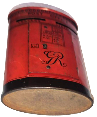 1940 POSTA KUTUSU FORMUNDA TENEKE ÇAD VADISI  KIRMIZI POSTA KUTUSU  POSTANE  KRALIYET POSTA KUTUSU ÖRNEGİ