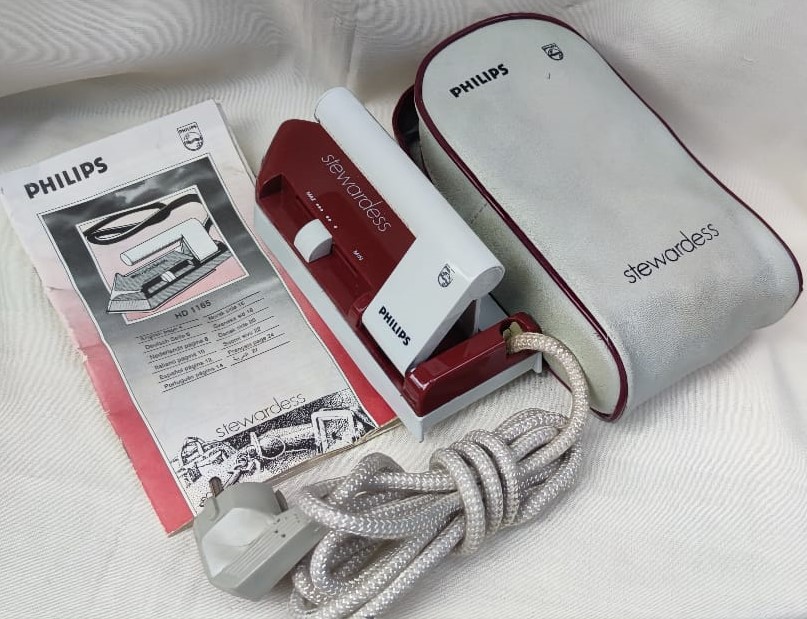 UTU PHILIPS STE WARDESS TERMOSTATLI ISI AYARLI KATLANIR BORDO KREM RENKDE BAKALİT CELİK TABANLI SEYEHAT UTU