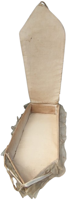 ORTODOKS HRISTIYANLARIN ANI TABUTU ÖLEN KİŞİYİ HATIRLAMAK İCİN ONDAN KALAN HATIRALARIN SAKLANDIGI EL DİKİM KUMAS TABUT