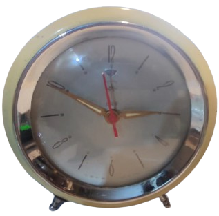 POLARIS CLOCK MEKANİK KURMALI ALARMLI MASA SAATİ METAL KASA FOSFORLU AKREP YELKOVAN VE  RAKAMLAR 