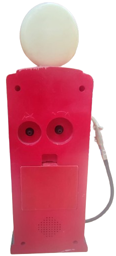 GASOLİNE CLOCK BENZİN POMPASI ON TERAF SAAT YANDA HORTUMLU POMPASI ARKADA PİL YUVASI YANDA PARA ATMA YERİ