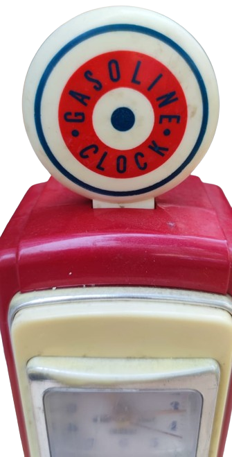 GASOLİNE CLOCK BENZİN POMPASI ON TERAF SAAT YANDA HORTUMLU POMPASI ARKADA PİL YUVASI YANDA PARA ATMA YERİ