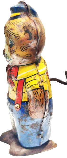 1950 J,CHEİM & CO MADE İN USA TENEKE KURMALI DANS EDEN AYI TAMAMI MEKANIK ARKADAN KURMALI 