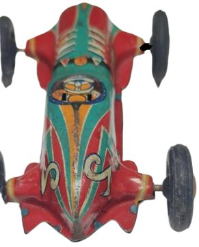 1950 TRADE ALPS MARK JAPAN TENEKE SURTMELİ 2 NUMARALI YARIS ARABASI OYUNCAK