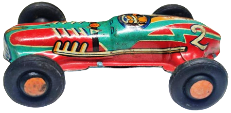 1950 TRADE ALPS MARK JAPAN TENEKE SURTMELİ 2 NUMARALI YARIS ARABASI OYUNCAK