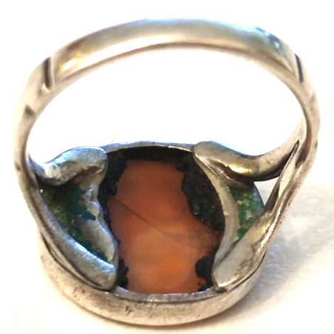 OSMANLI DAMARLI AKİK TASLI UZERİ EL KAZIMA YAZILI TAŞLI HAS SAF GÜMÜŞDEN EL YAPIM YUZUK