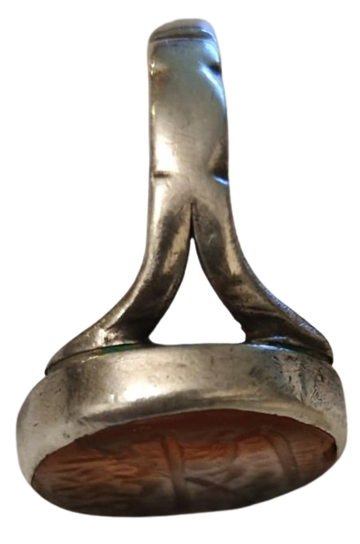 OSMANLI DAMARLI AKİK TASLI UZERİ EL KAZIMA YAZILI TAŞLI HAS SAF GÜMÜŞDEN EL YAPIM YUZUK