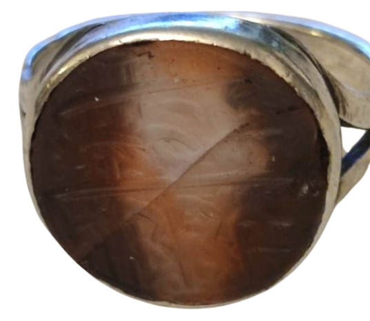 OSMANLI DAMARLI AKİK TASLI UZERİ EL KAZIMA YAZILI TAŞLI HAS SAF GÜMÜŞDEN EL YAPIM YUZUK