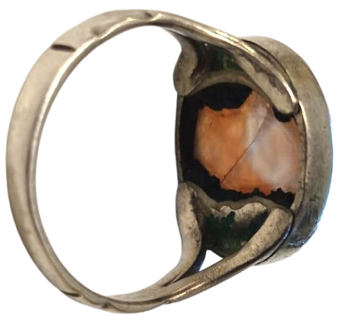 OSMANLI DAMARLI AKİK TASLI UZERİ EL KAZIMA YAZILI TAŞLI HAS SAF GÜMÜŞDEN EL YAPIM YUZUK