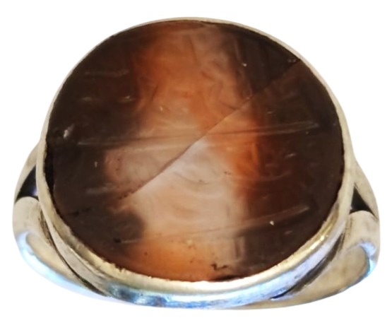 OSMANLI DAMARLI AKİK TASLI UZERİ EL KAZIMA YAZILI TAŞLI HAS SAF GÜMÜŞDEN EL YAPIM YUZUK