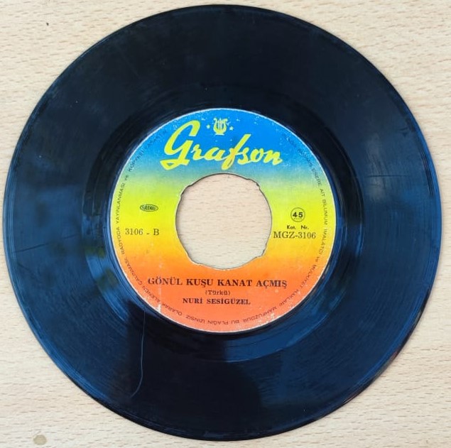 NURİ SESİGUZEL ATIMI BAGLADIM İGDE DALINA  GONUL KUSU KANAT ACMIS 45 LİK PLAK GRAFSON  PLAK ORJINAL