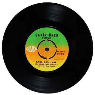 SAKİR ONER GUNHAN BAGA GİRDİM BAG BUDANMIS KARA KASLI YAR 45 LİK PLAK GUVEN  PLAK ORJINAL BASKI