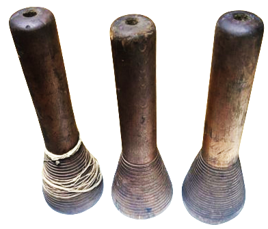 1950 AHŞAP DÖRT ADET MASİF BOBIN YUN İPLİK MAKARASI