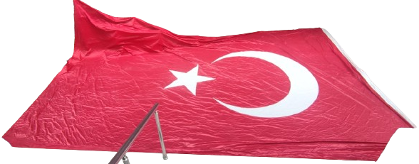 1960 SUMERBANK PAMUKLU DOKUMA KUMAŞA AY YILDIZI AYRICA DİKİLEREK BÜYÜK BOY TÜRK BAYRAK 