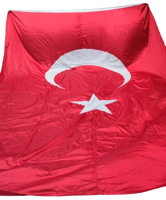 1960 SUMERBANK PAMUKLU DOKUMA KUMAŞA AY YILDIZI AYRICA DİKİLEREK BÜYÜK BOY TÜRK BAYRAK 