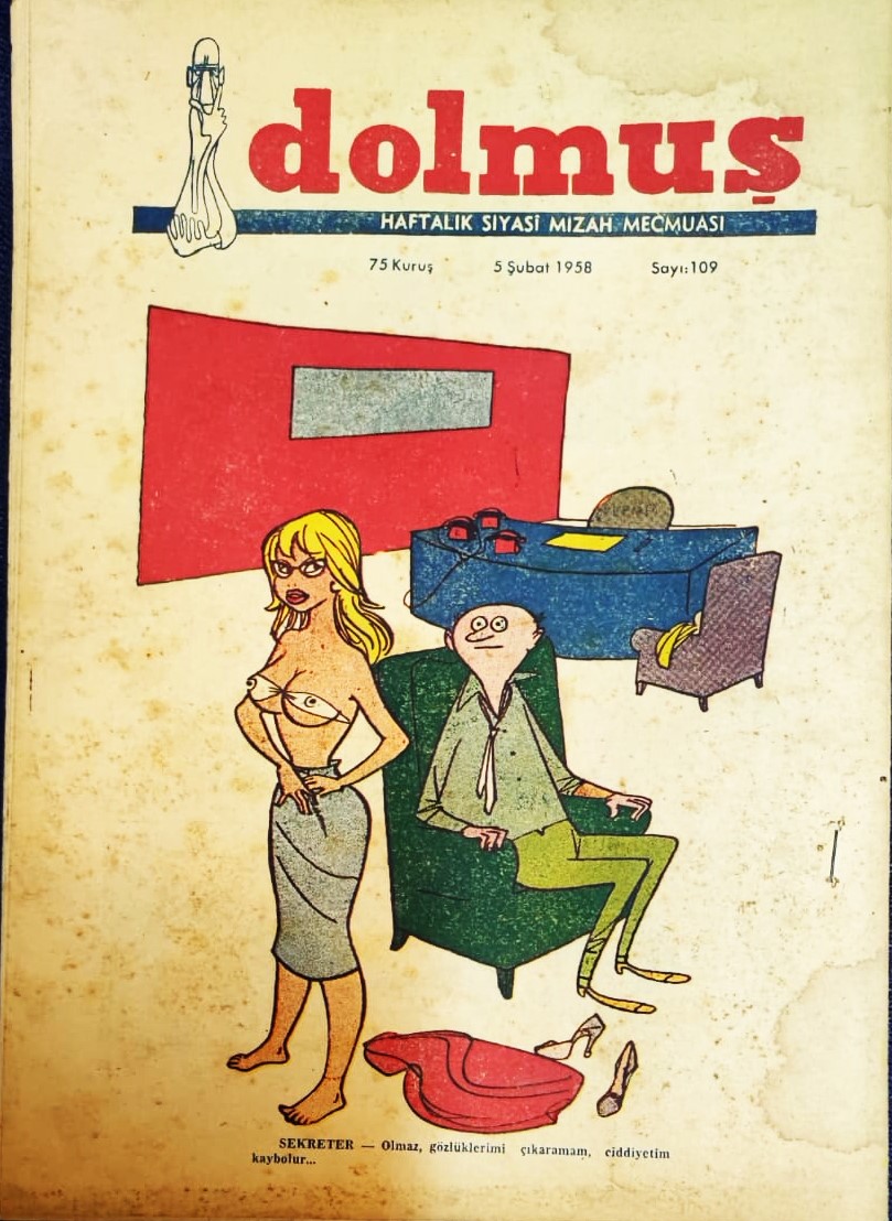 DOLMUS  SİYASİ MİZAH KARİKATÜR DERGİ 5 SUBAT 1958 SAYI 109