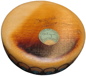 AHSAP EL TORNASINDA YAPILMIS SEKİLLENDİRİLMİŞ İÇERSİ KOK EL BOYAMA İKRAM SUNUM KABI 