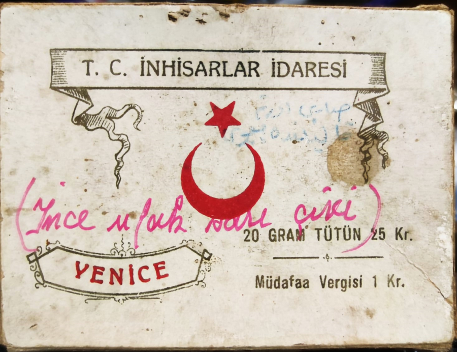 1926 YENİCE T.C.  TURKİYE İNHİSARLAR İDARESİ HANIMLARA MAHSUS TUTUN 