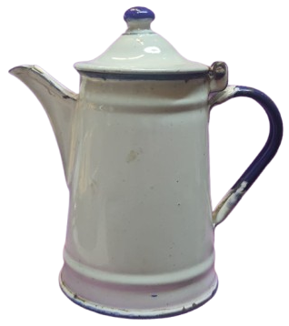 MAVİ BEYAZ KAPAKLI EMAYE CAY KAHVE SUT PİSİRME CEZVESİ