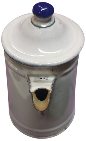 MAVİ BEYAZ KAPAKLI EMAYE CAY KAHVE SUT PİSİRME CEZVESİ