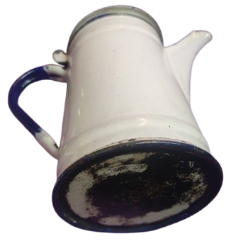 MAVİ BEYAZ KAPAKLI EMAYE CAY KAHVE SUT PİSİRME CEZVESİ