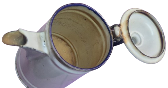 MAVİ BEYAZ KAPAKLI EMAYE CAY KAHVE SUT PİSİRME CEZVESİ