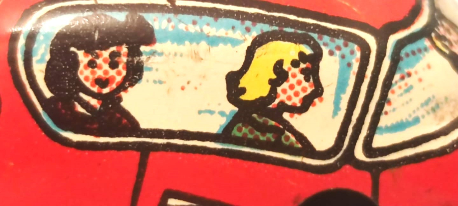 1940 RAYDA GİDEN KURMALI TENEKE AMERİKAN OYUNCAK OTO