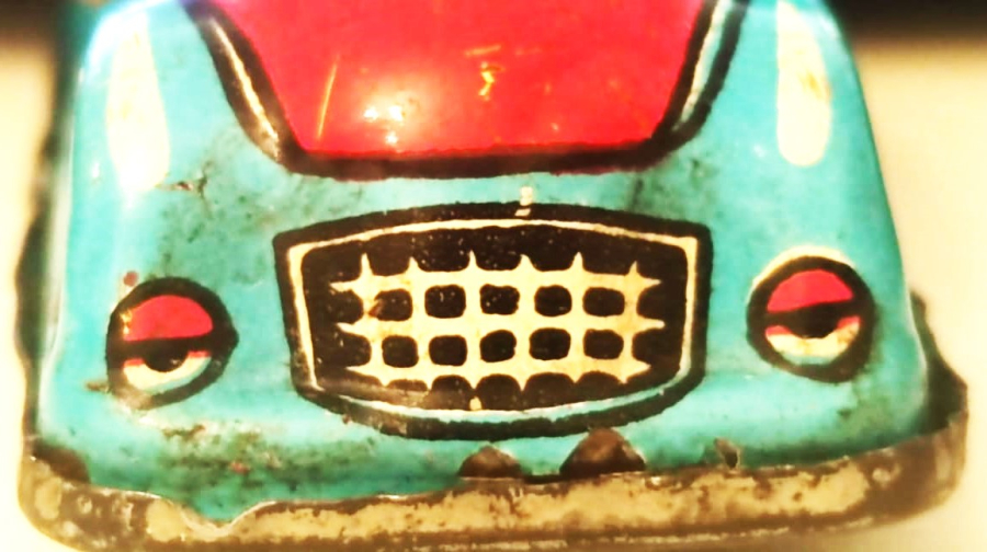 1940 RAYDA GİDEN KURMALI TENEKE AMERİKAN OYUNCAK OTO