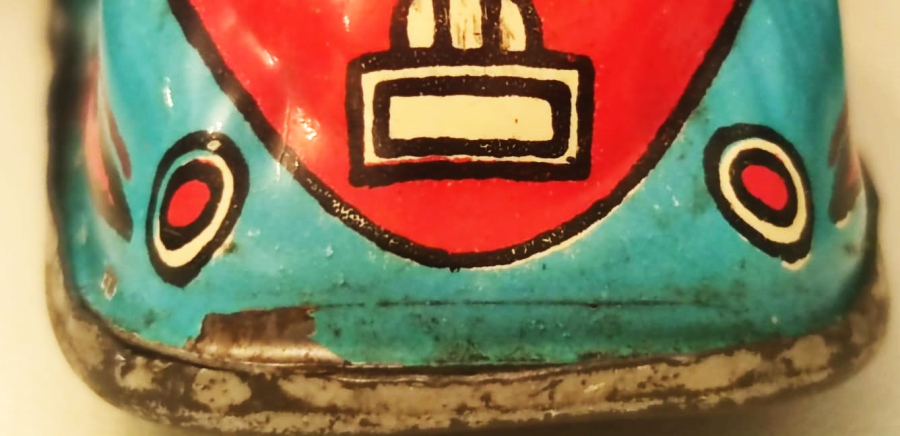 1940 RAYDA GİDEN KURMALI TENEKE AMERİKAN OYUNCAK OTO