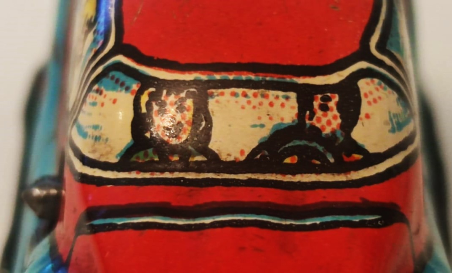 1940 RAYDA GİDEN KURMALI TENEKE AMERİKAN OYUNCAK OTO